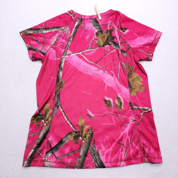 RealTree AP Athletic Active Short Sleeve T Shirt Womens Size Large L Pink - Picture 7 of 8